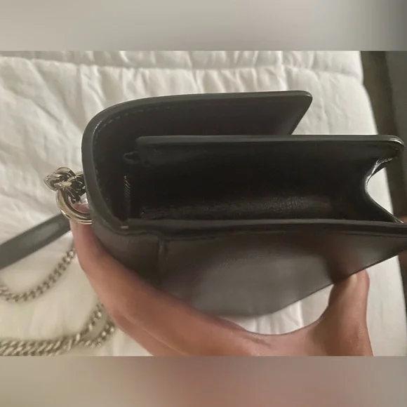 Black Saint Laurent Kate Small Grain De Poudre Shoulder Bag on Chain - Picture 5 of 11